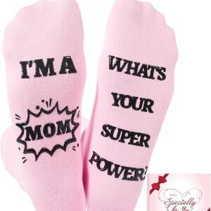 Pink Socks with Fun Quote
